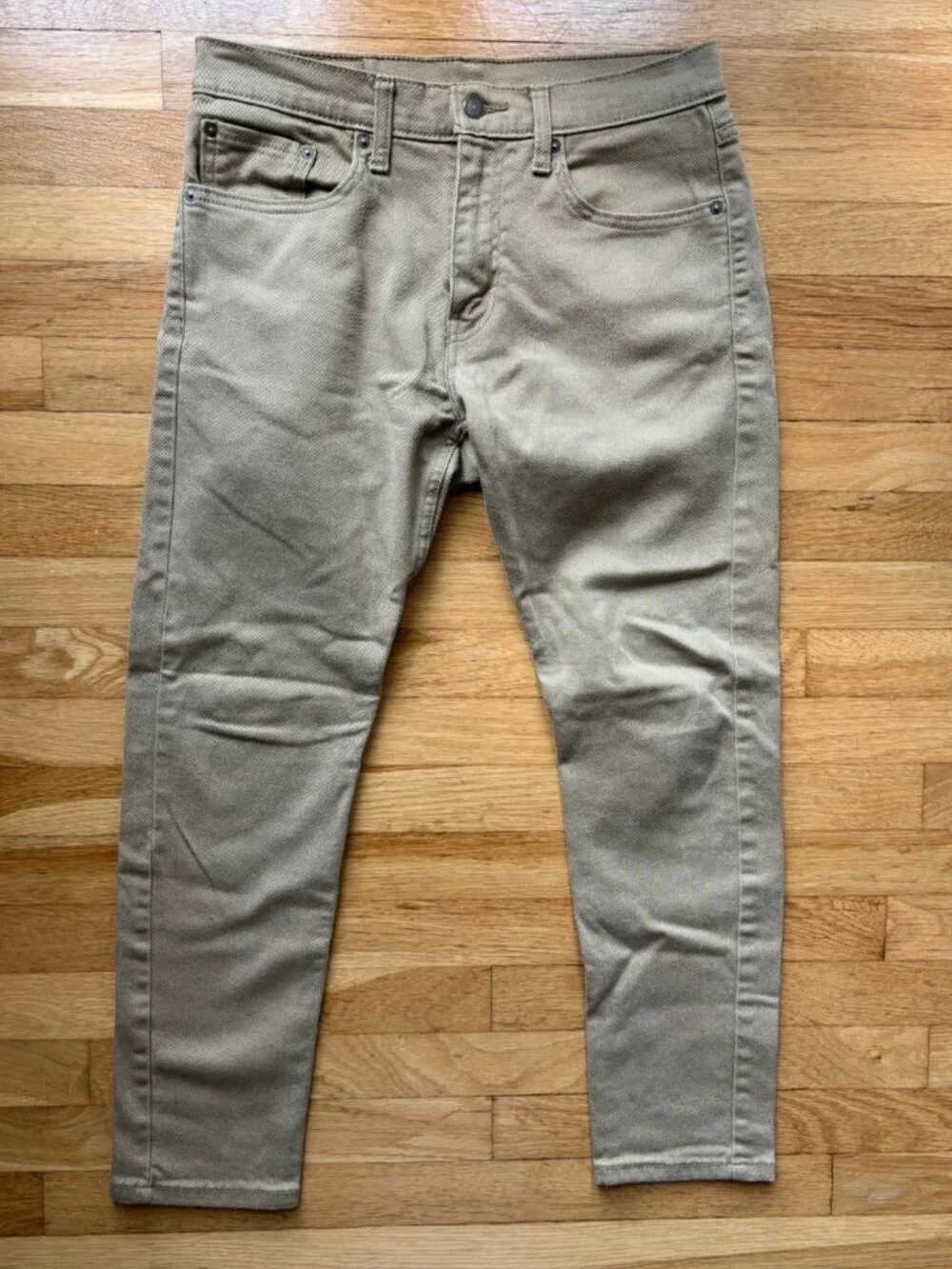 Levi's 512 31x30 Jeans Men's Beige Tan Denim Khaki Slim Fit Mid Rise